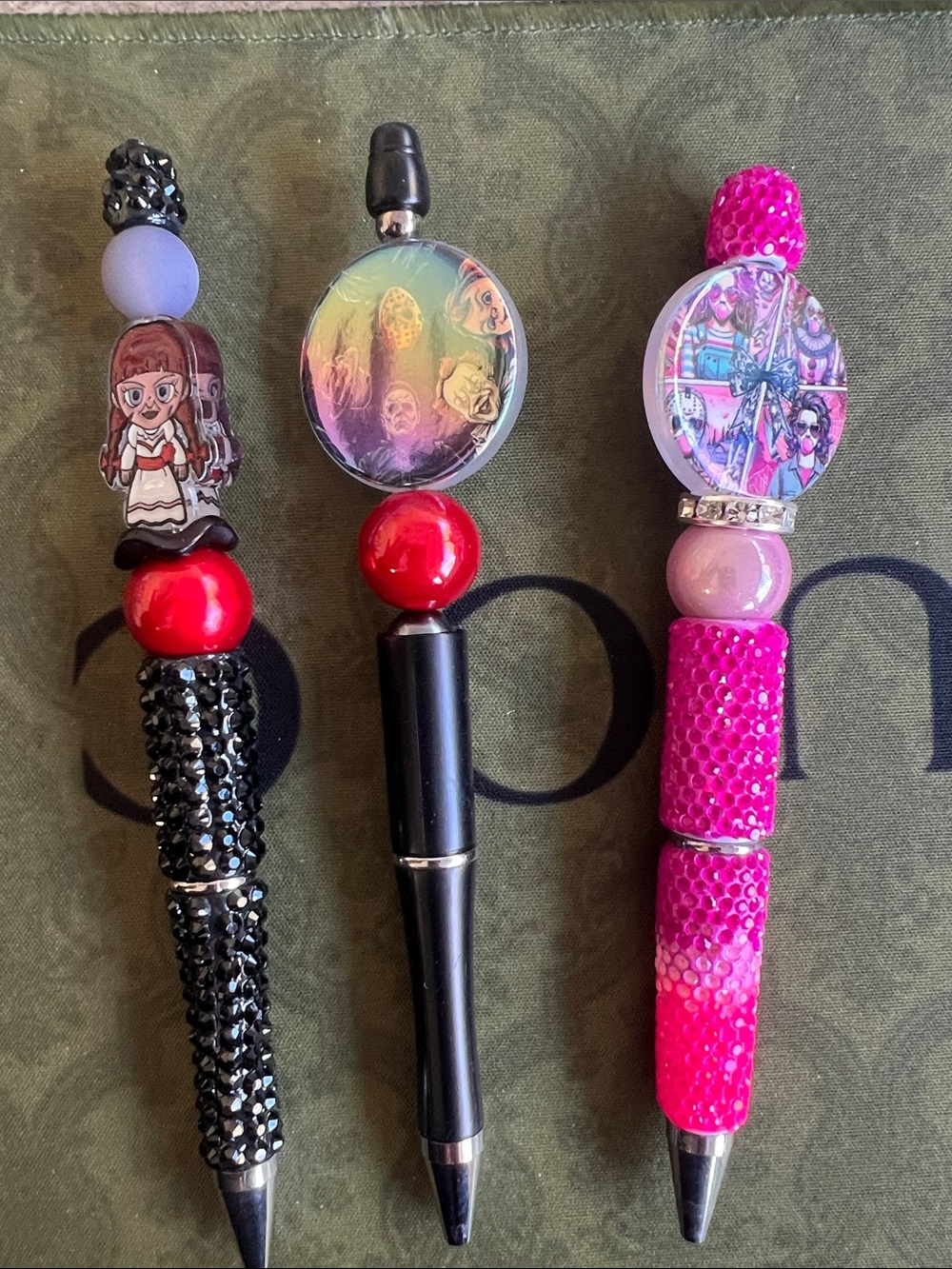 3x pens horror Halloween Freddy clown Jason set novelty